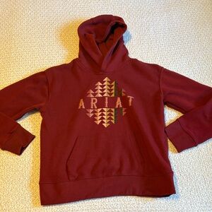 Ariat Burgundy Hoodie with Patterned Logo